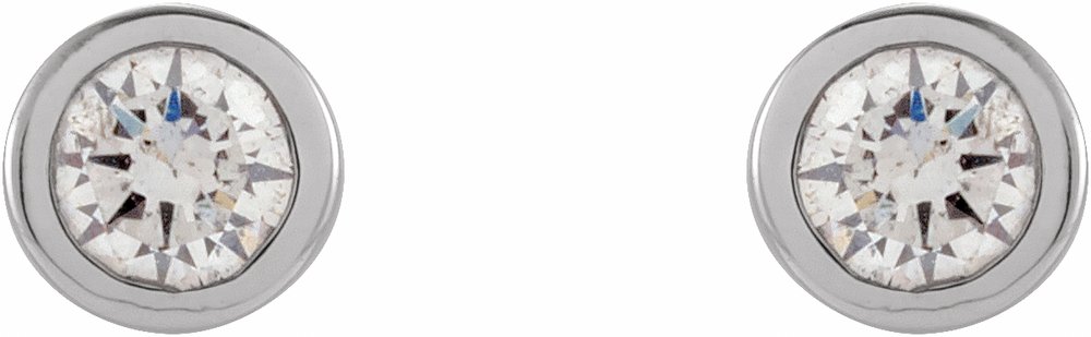 14K White .06 CTW Natural Diamond Micro Bezel-Set Earrings