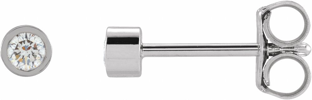 14K White Gold 1/10 CTW Lab-Grown Diamond Micro Bezel-Set Earrings