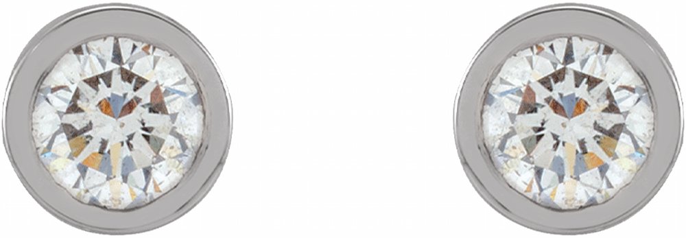 14K White Gold 1/10 CTW Lab-Grown Diamond Micro Bezel-Set Earrings