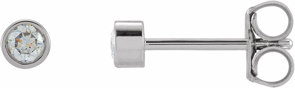 14K White Gold 1/8 CTW Lab-Grown Diamond Micro Bezel-Set Earrings
