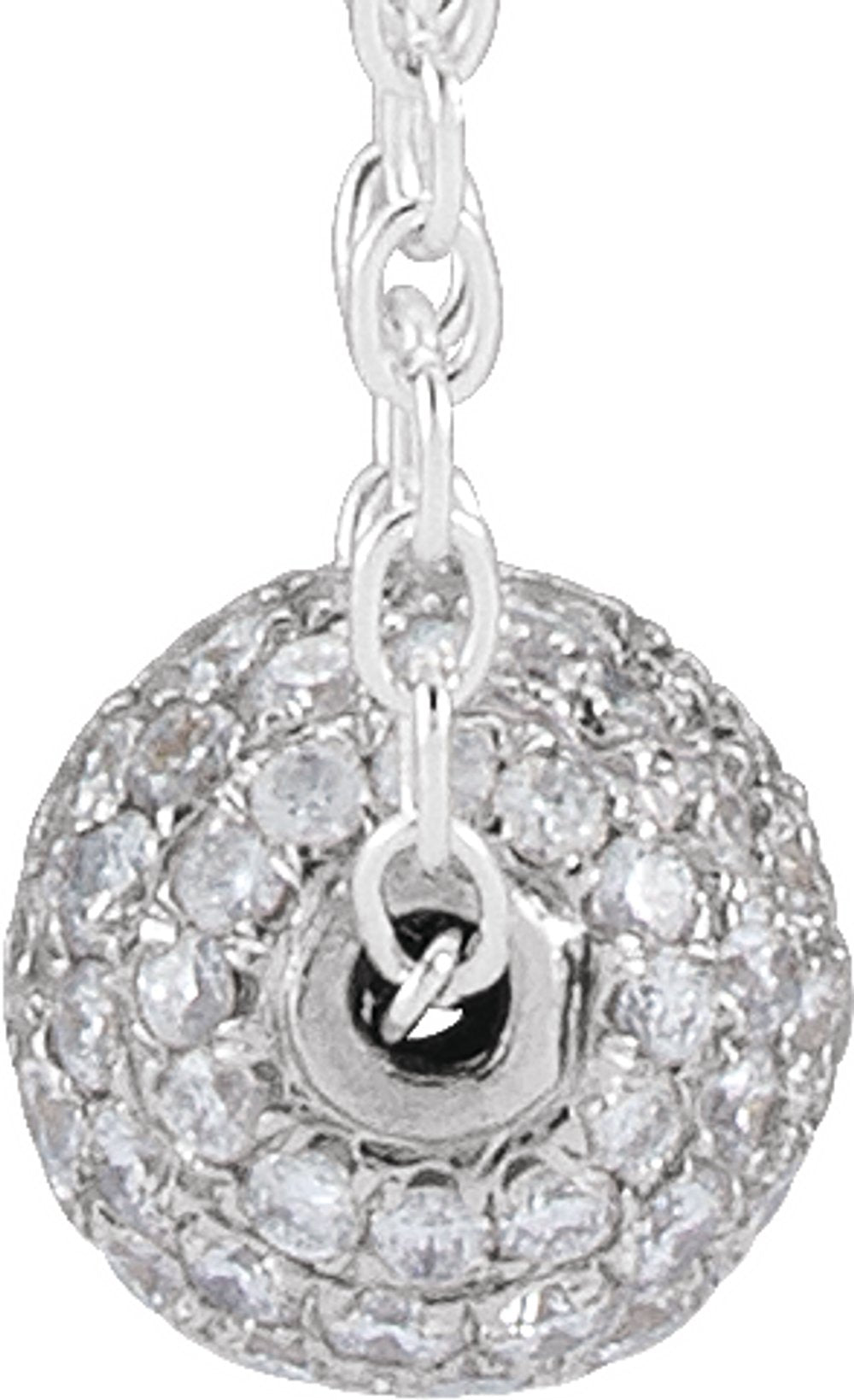 14K White Gold 6 mm 3/8 CTW Natural Diamond Ball 16-18" Necklace