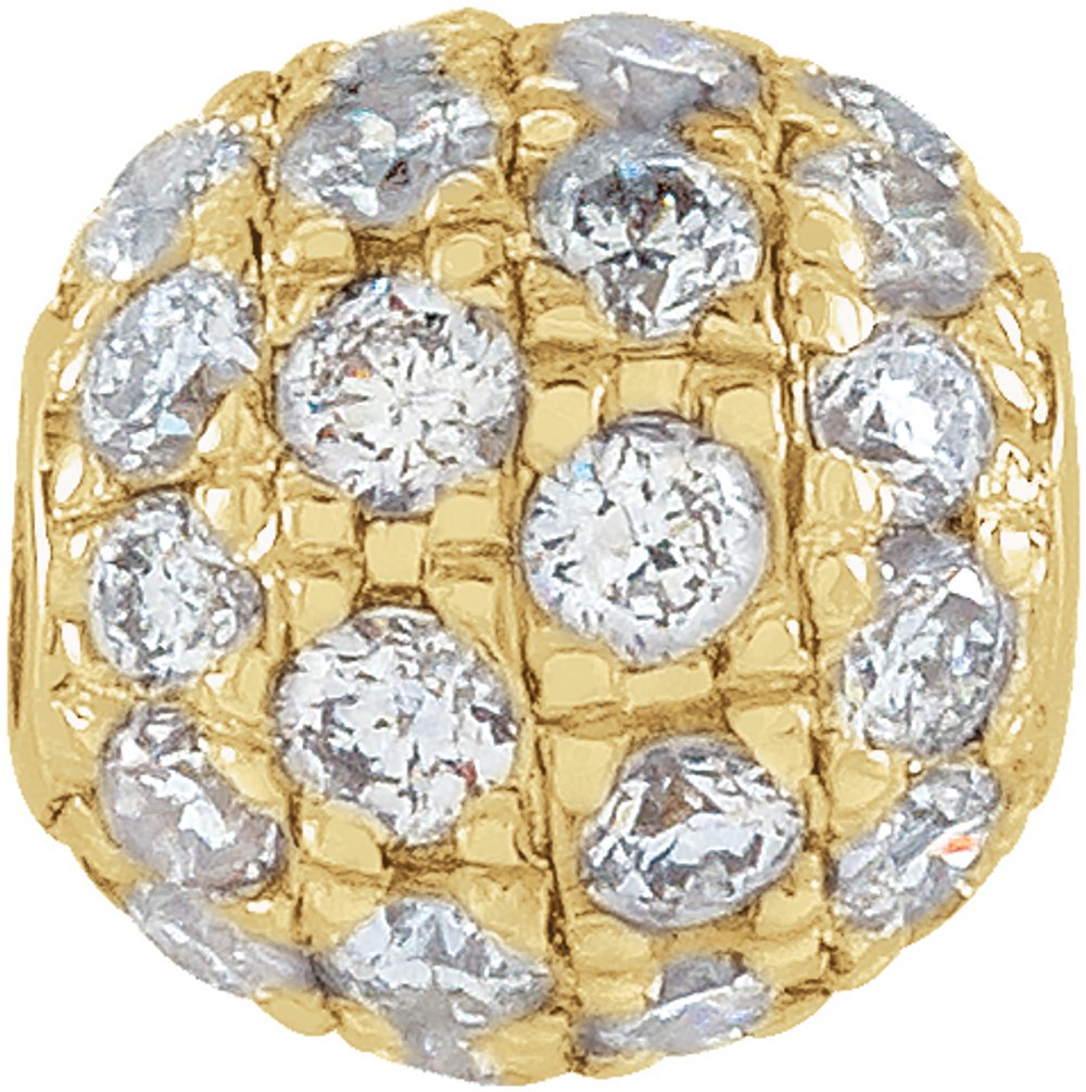 14K Yellow Gold 3 mm 1/8 CTW Natural Diamond Ball Pendant