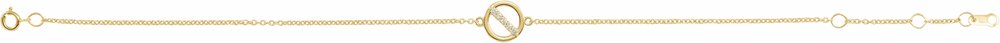 14K Yellow .03 CTW Natural Diamond Circle 6 1/2-7 1/2" Bracelet