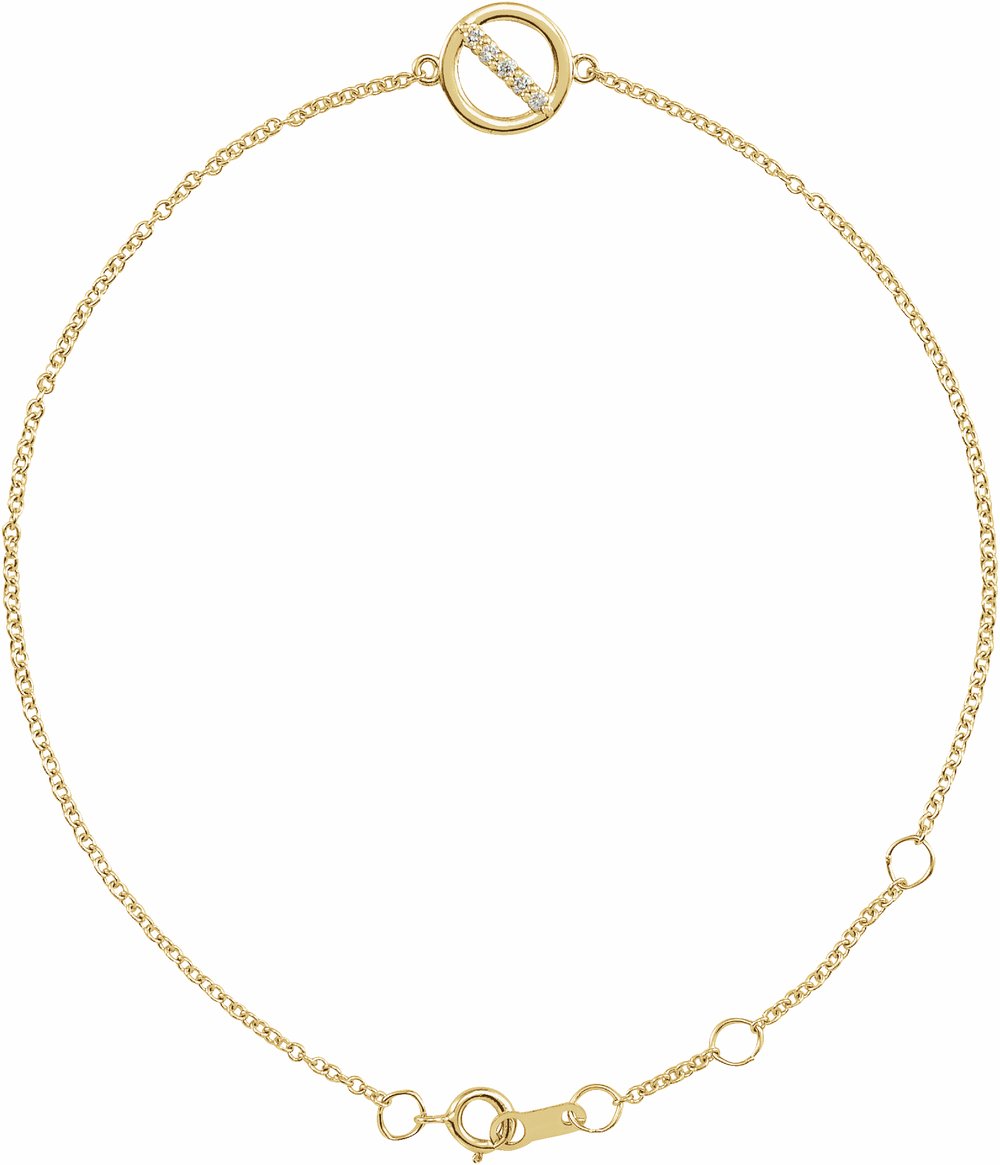 14K Yellow .03 CTW Natural Diamond Circle 6 1/2-7 1/2" Bracelet