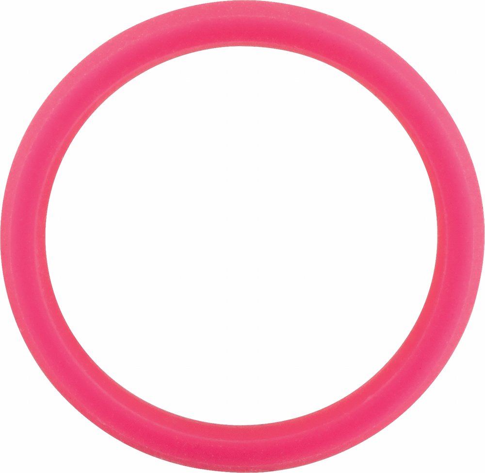 Pink Silicone 7 mm Comfort-Fit Half Round Band Size 8