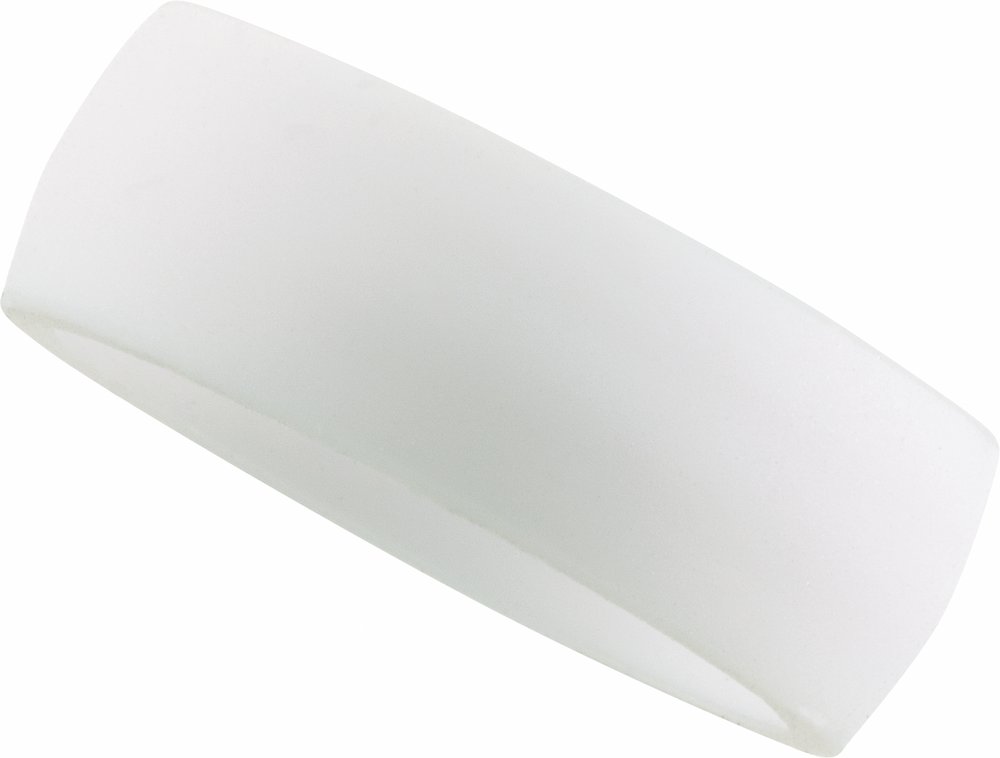 White Silicone 7 mm Comfort-Fit Half Round Band Size 4