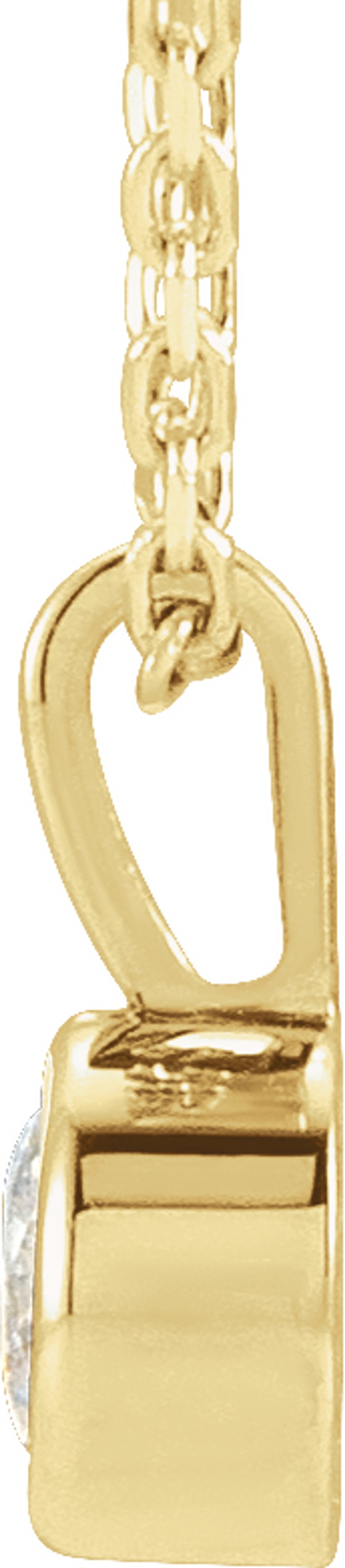 14K Yellow .06 CT Natural Diamond Bezel-Set Solitaire 16-18" Necklace