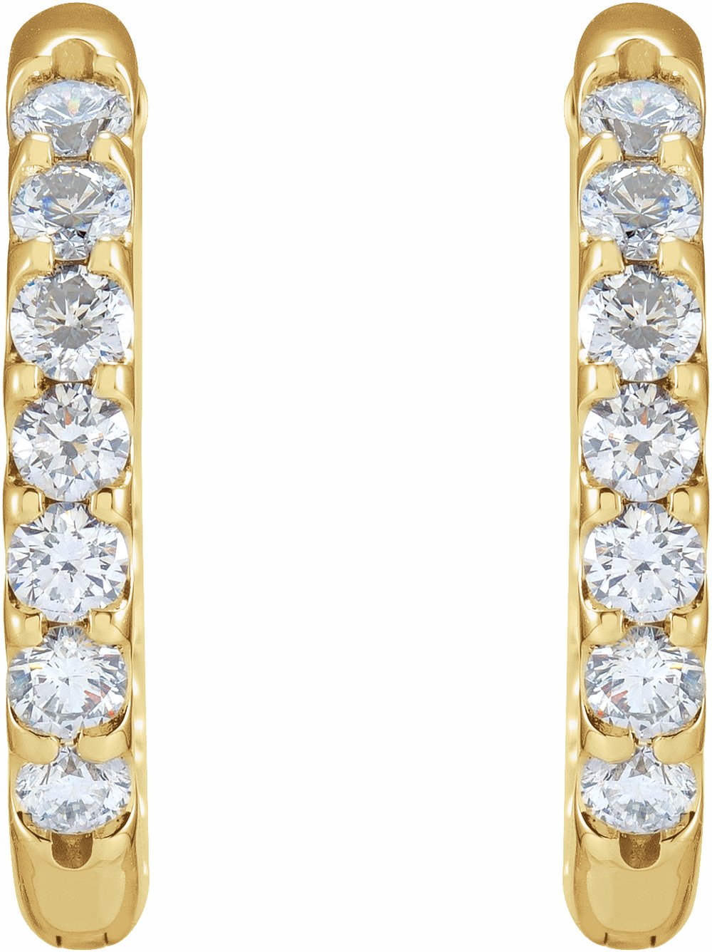 14K Yellow Gold 1 1/8 CTW Natural Diamond Inside-Outside Hinged 18.5 mm Hoop Earrings