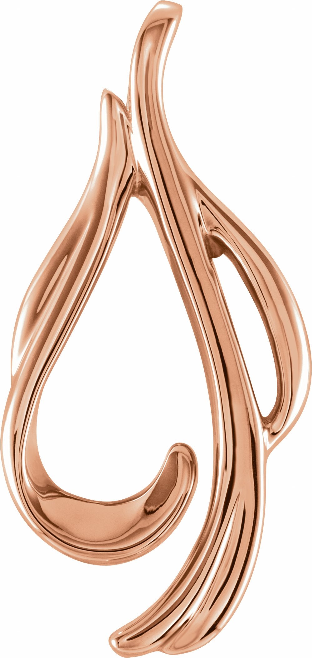 14K Rose Freeform Pendant