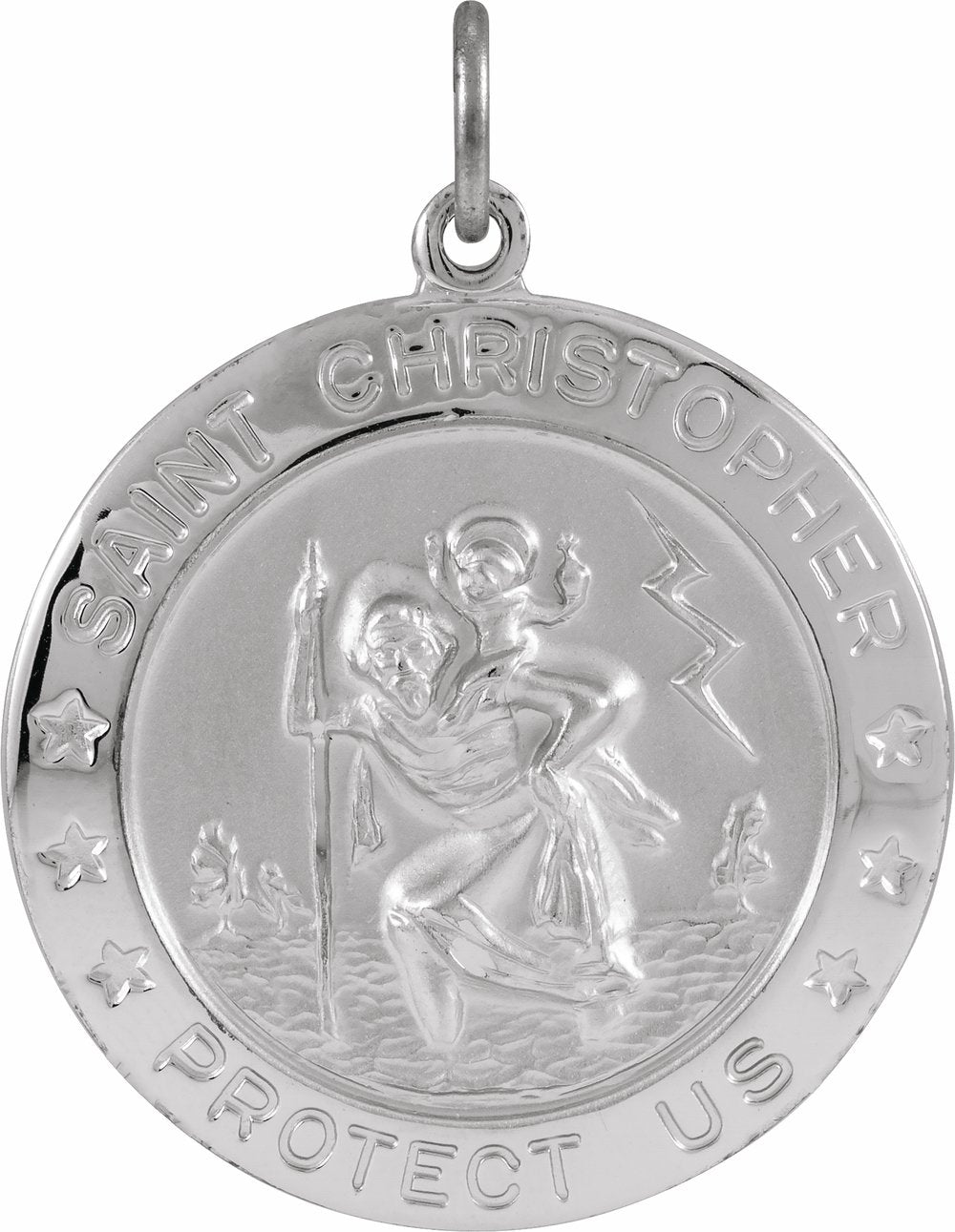 Sterling Silver 25 mm St. Christopher Medal