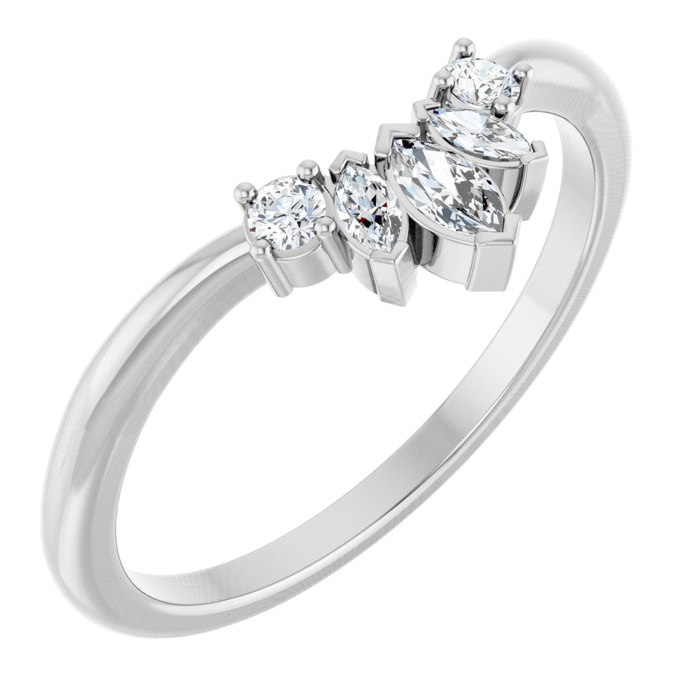 14K White Gold 1/6 CTW Lab-Grown Diamond Contour Band