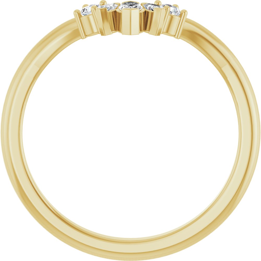 14K Yellow Gold 1/6 CTW Natural Diamond Contour Band