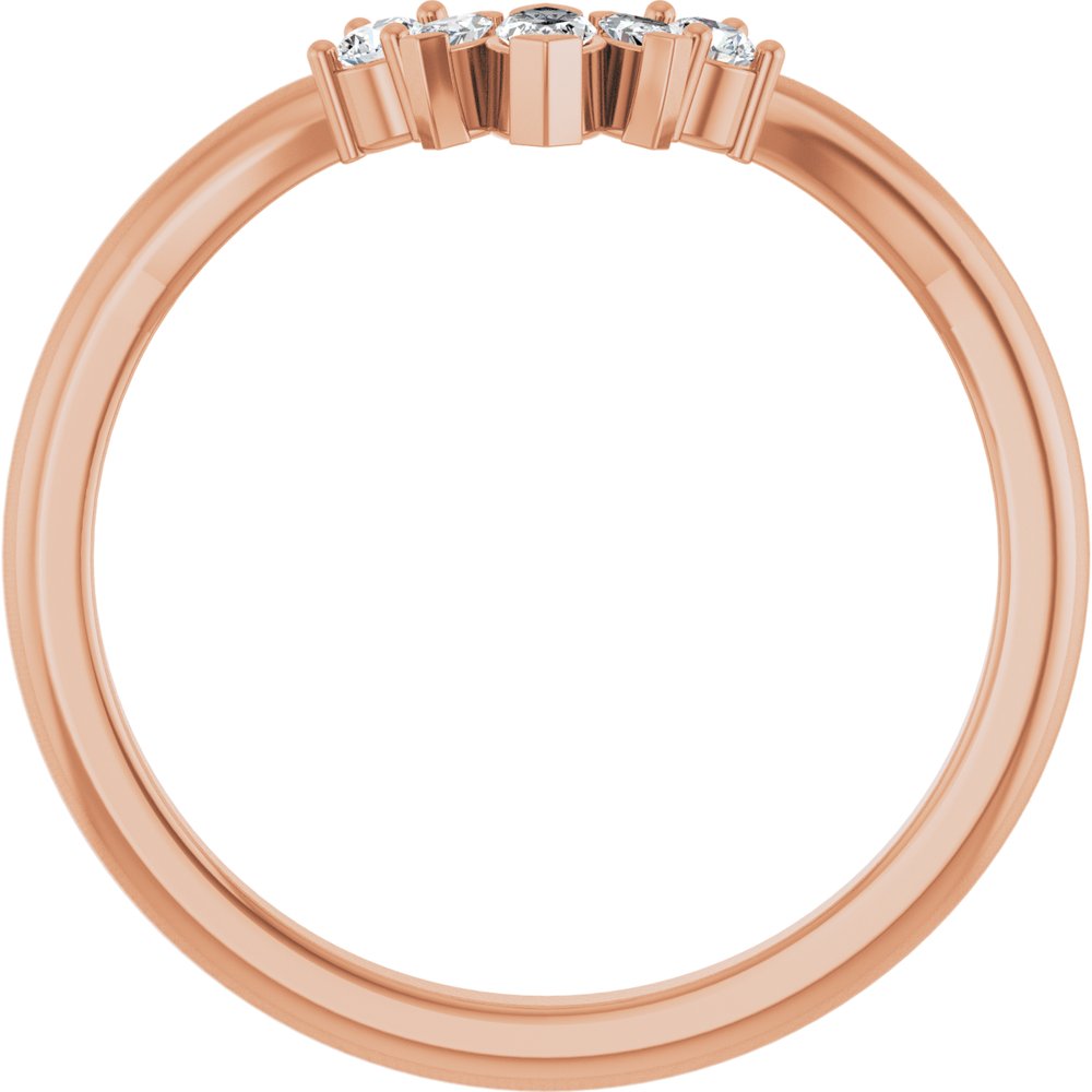 14K Rose Gold 1/6 CTW Natural Diamond Contour Band