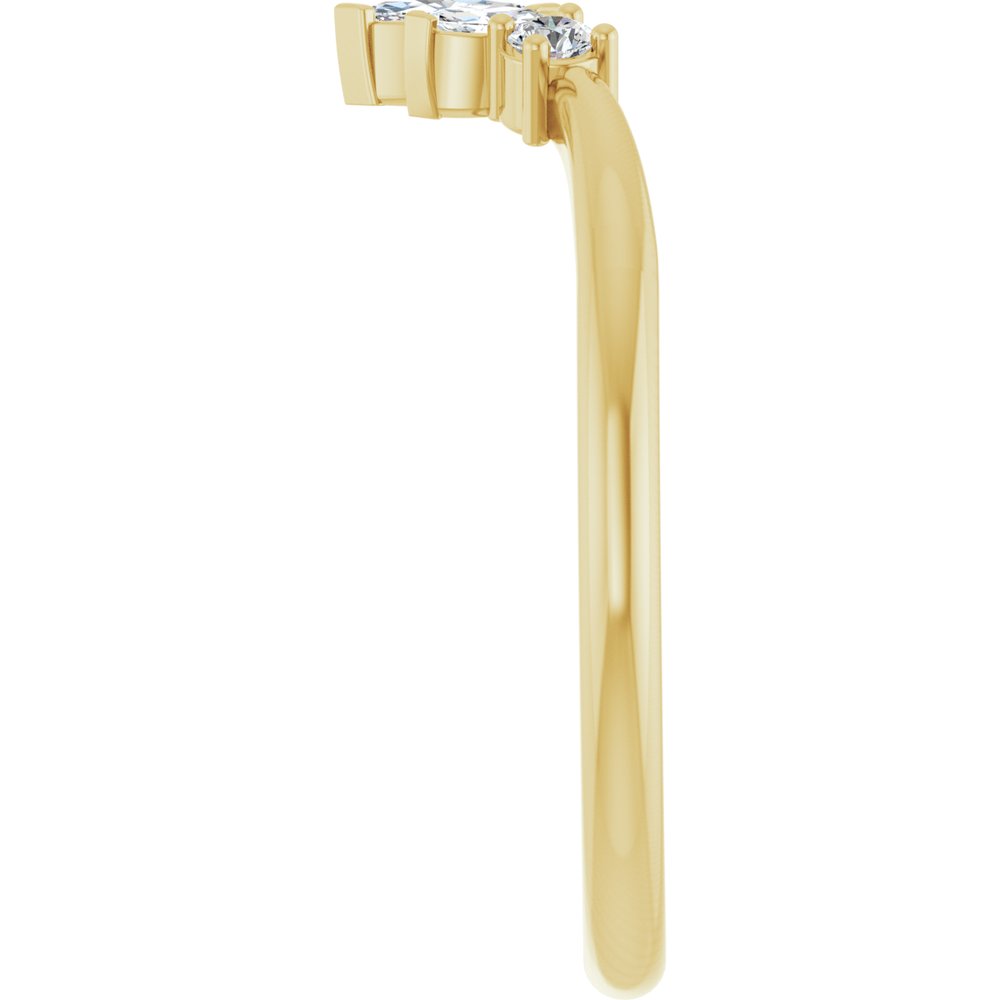 14K Yellow Gold 1/6 CTW Natural Diamond Contour Band