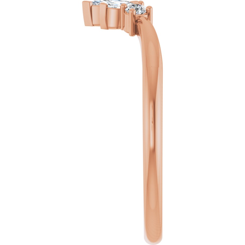 14K Rose Gold 1/6 CTW Natural Diamond Contour Band