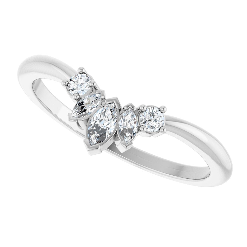 14K White Gold 1/6 CTW Lab-Grown Diamond Contour Band