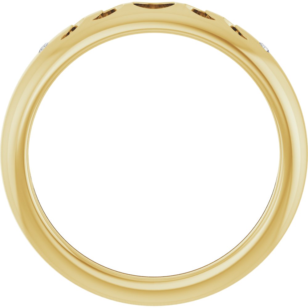 14K Yellow Gold .015 CTW Natural Diamond Moon Phase Ring