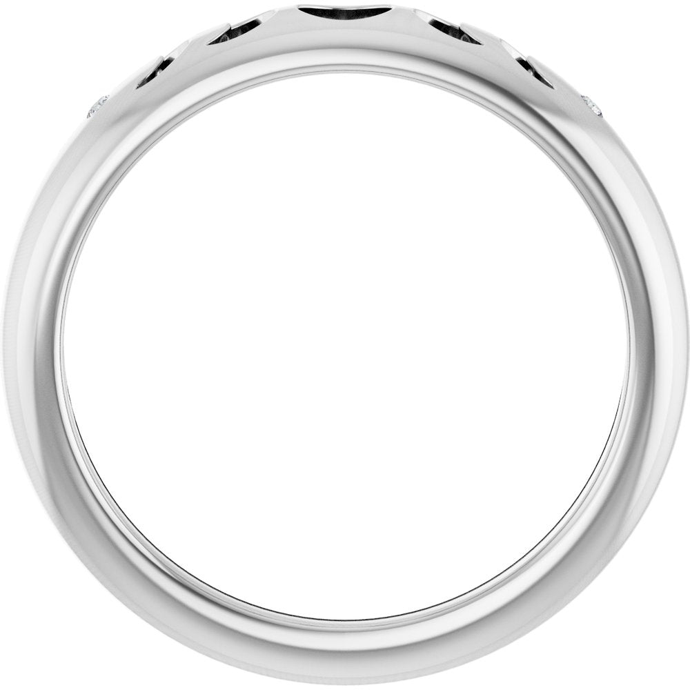 Sterling Silver .015 CTW Natural Diamond Moon Phase Ring