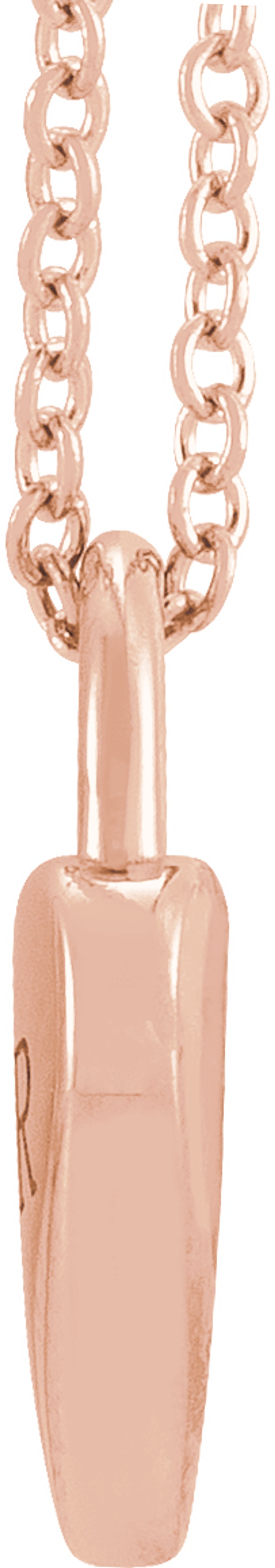 14K Rose Gold Engravable Heart Lock 16-18" Necklace