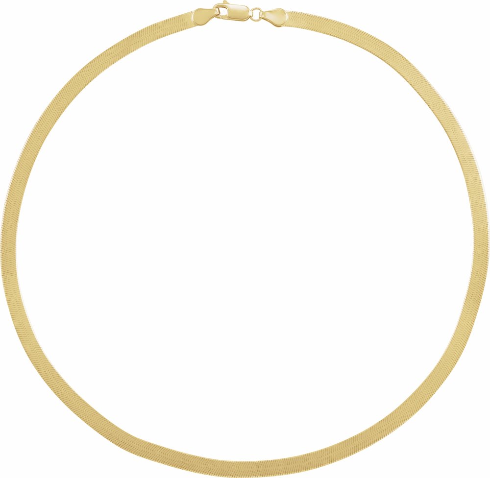 14K Yellow Gold 4.6 mm Flexible Herringbone 18" Chain