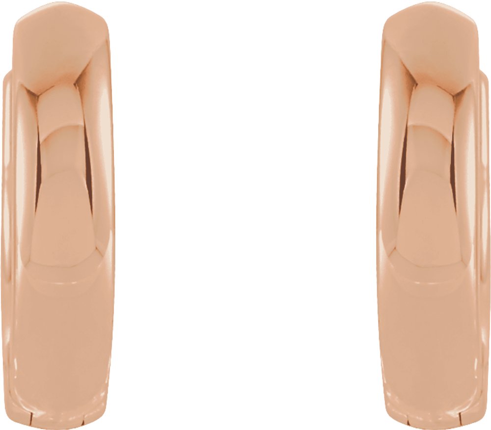 14K Rose 9.5 mm Hinged Hoop Earrings