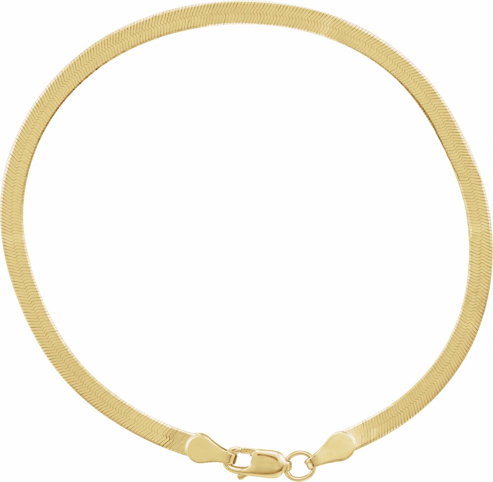 14K Yellow Gold 2.8 mm Flexible Herringbone 7" Chain