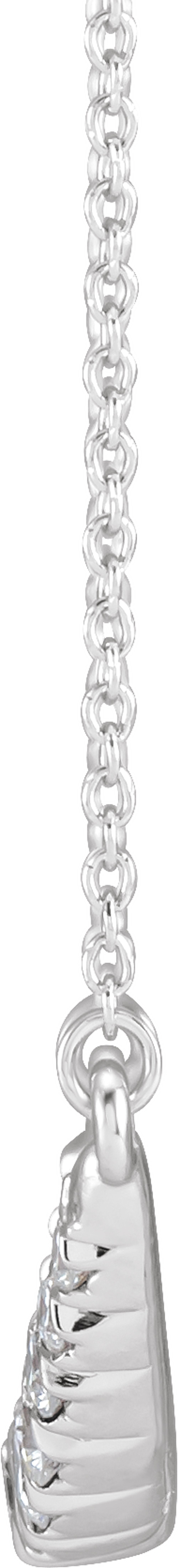 14K White 3/4 CTW Lab-Grown Diamond French-Set Bar 18" Necklace