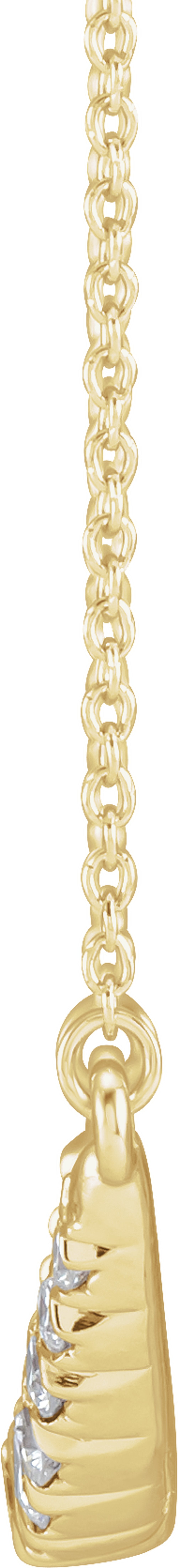 14K Yellow Gold 3/4 CTW Lab-Grown Diamond French-Set Bar 18" Necklace