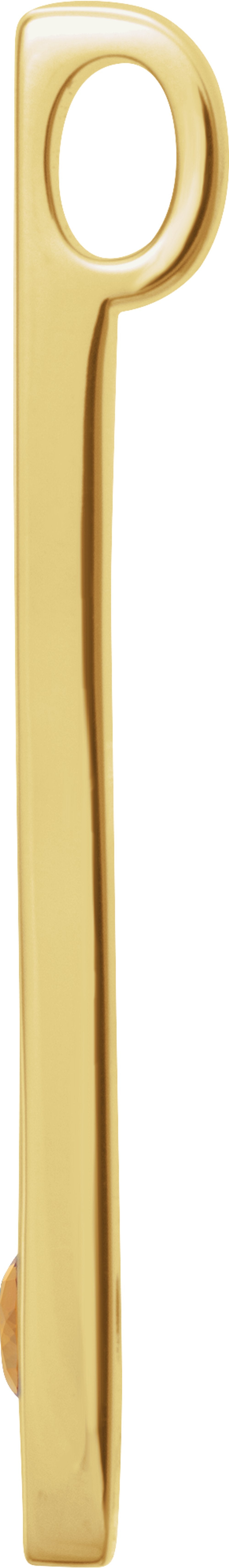 14K Yellow Natural Citrine Family Engravable Bar Pendant