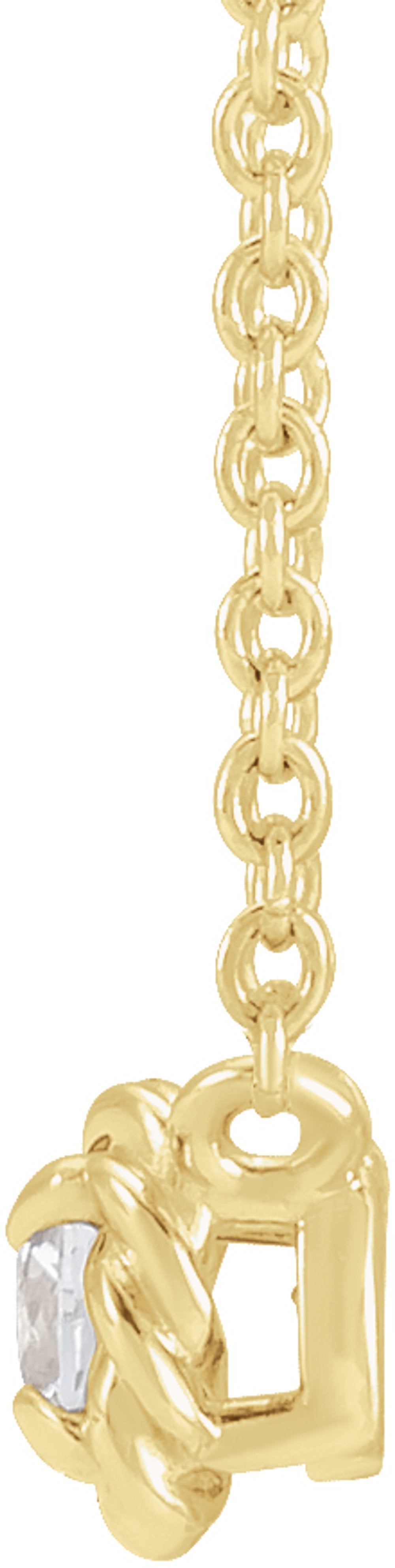 14K Yellow Gold 1/10 CT Natural Diamond Claw-Prong Rope 18" Necklace