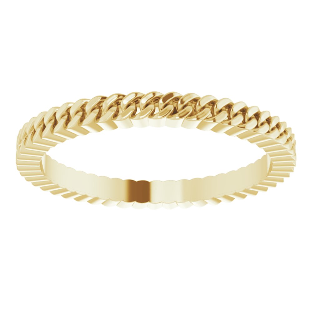 14K Yellow 2 mm Chain Link Band