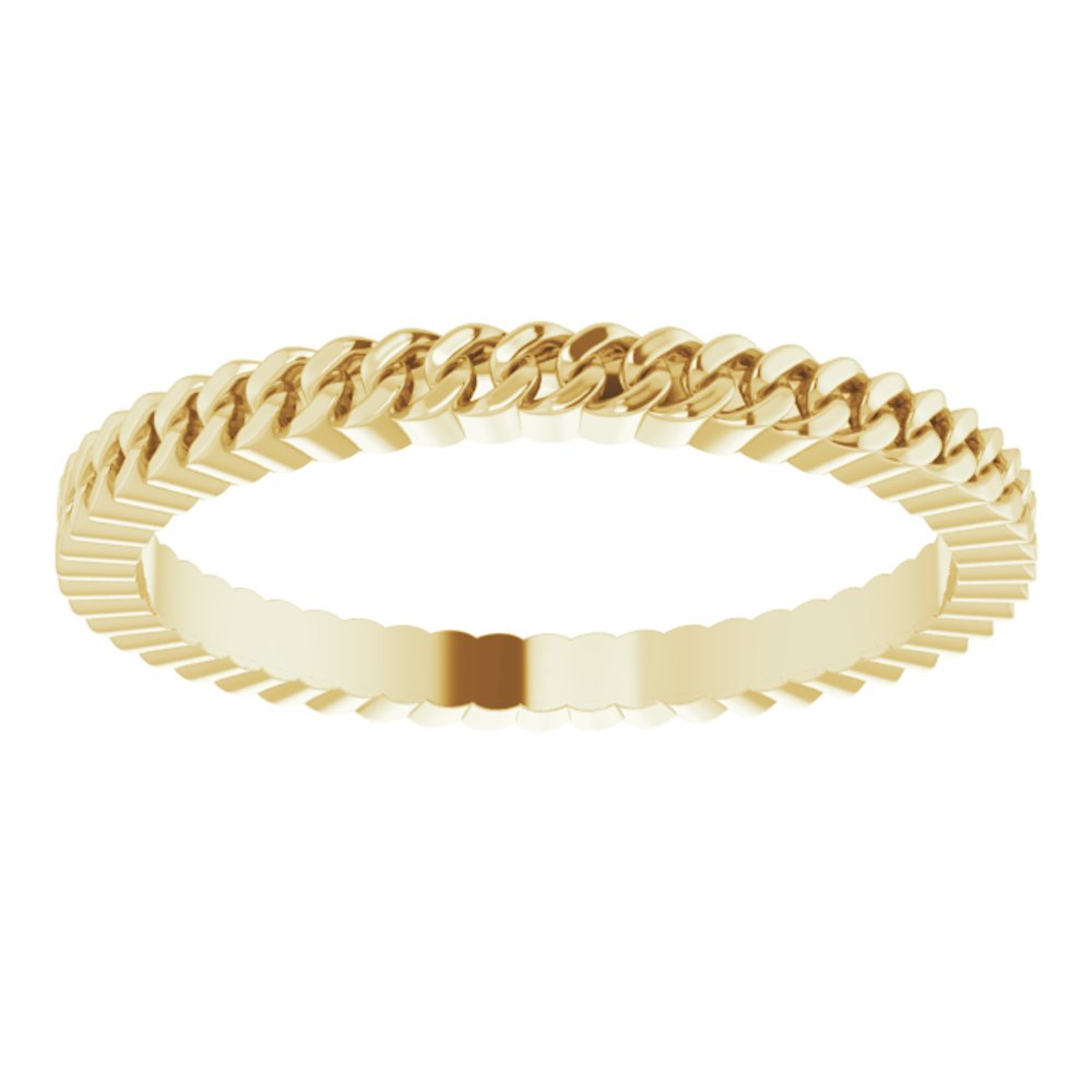 10K Yellow Gold 2 mm Chain Link Band Size 7.5