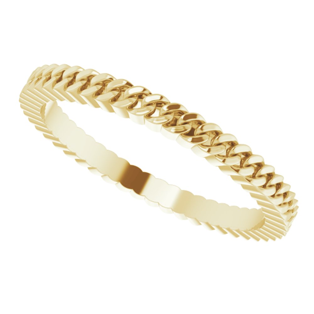 10K Yellow Gold 2 mm Chain Link Band Size 7.5