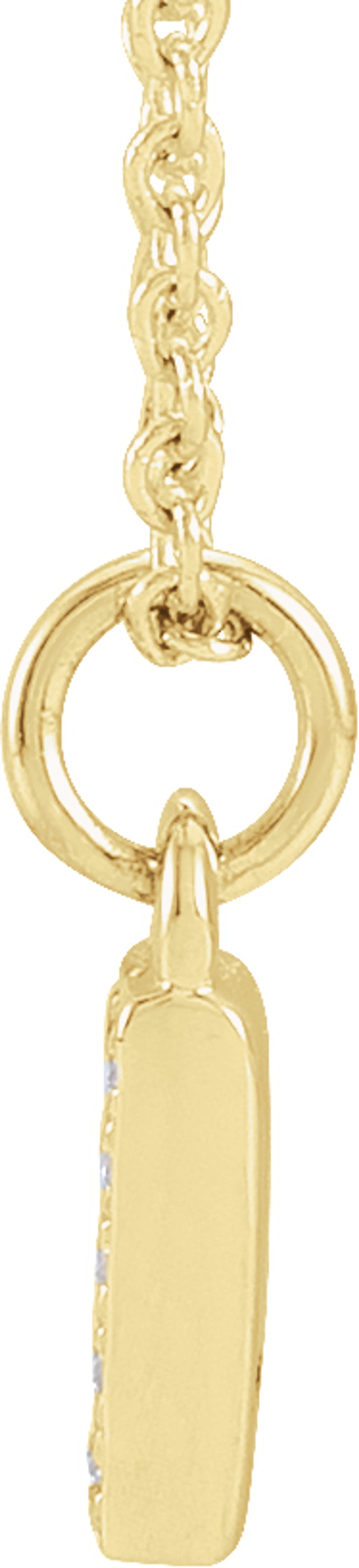 14K Yellow Petite Pavé™ .02 CTW Natural Diamond Numeral 1 16-18" Necklace