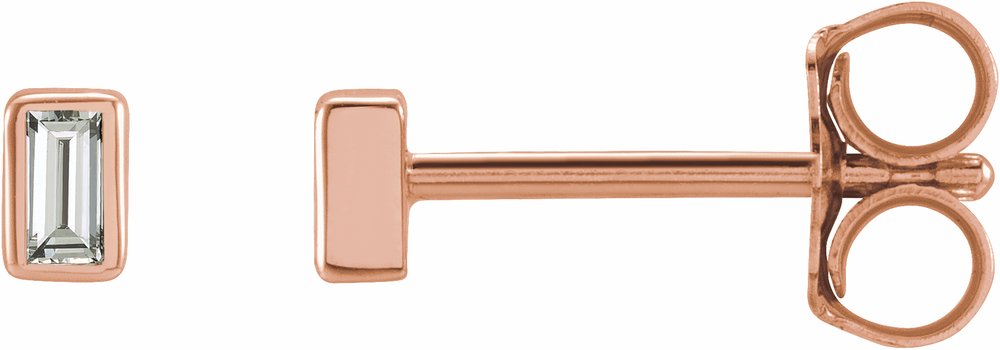 14K Rose Gold .07 CTW Natural Diamond Bezel-Set Earrings