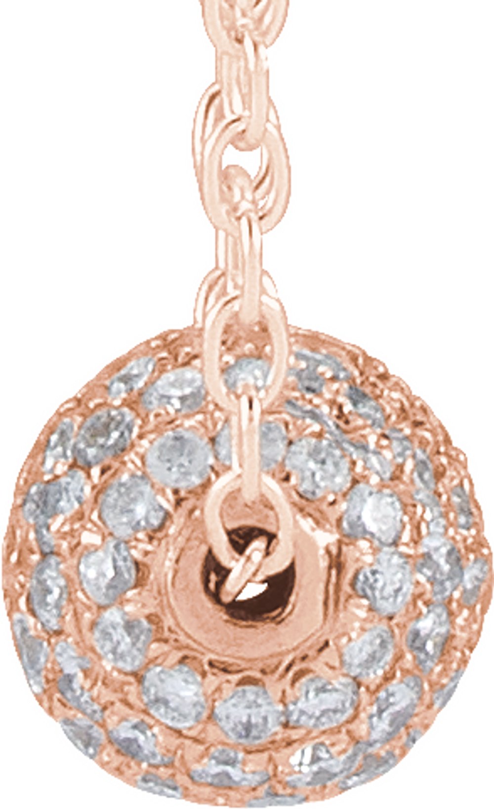14K Rose Gold 6 mm 3/8 CTW Natural Diamond Ball 16-18" Necklace