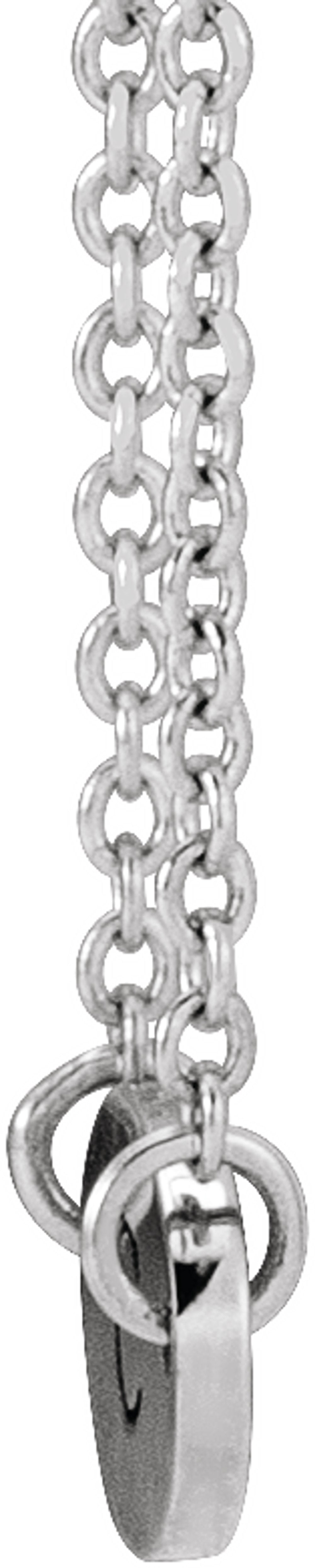 14K White Gold 1-Disc Engravable Family Disc 18" Necklace