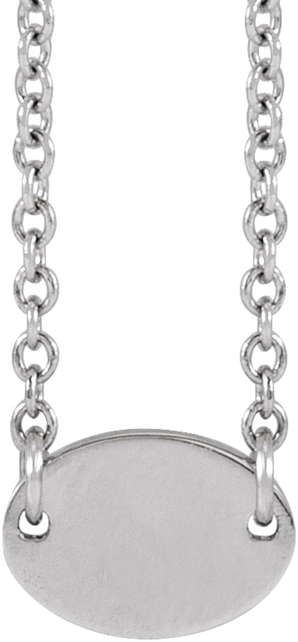14K White Gold 1-Disc Engravable Family Disc 18" Necklace