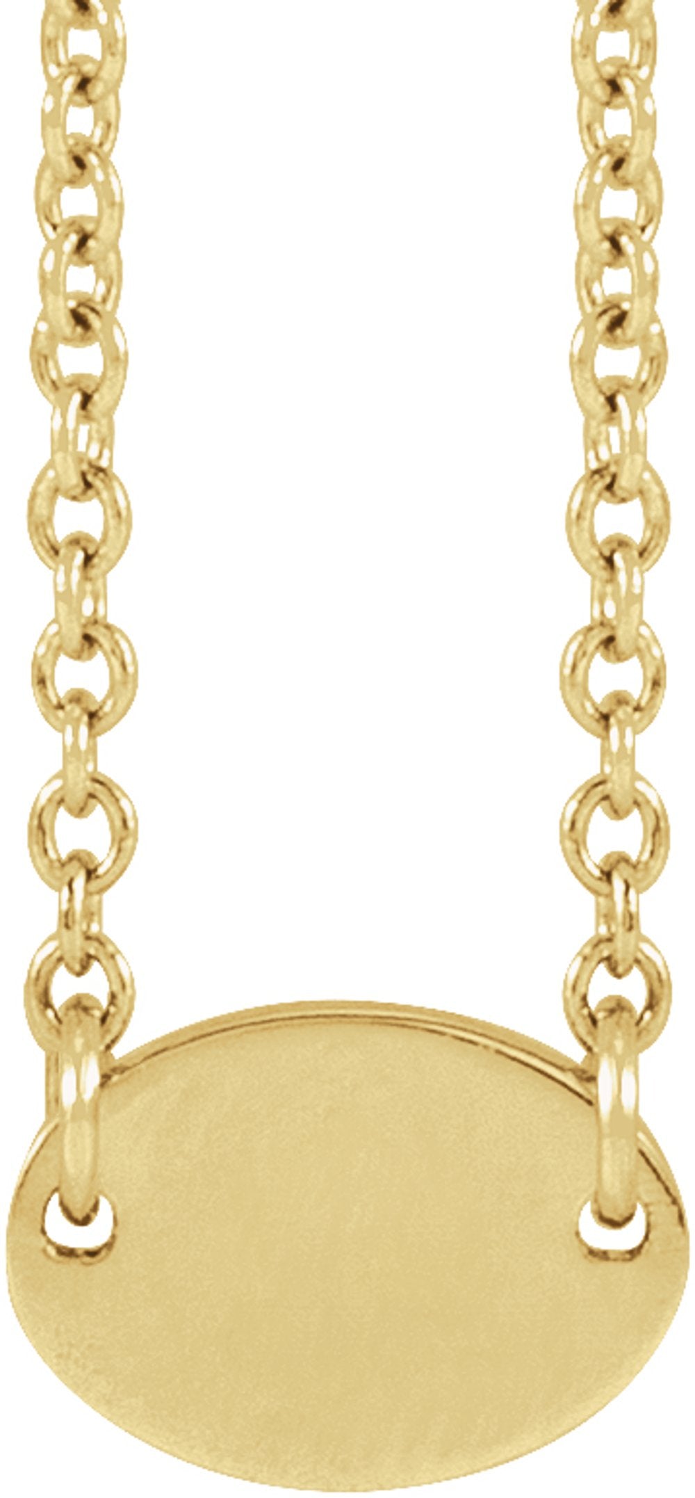 14K Yellow Gold 1-Disc Engravable Family Disc 18" Necklace