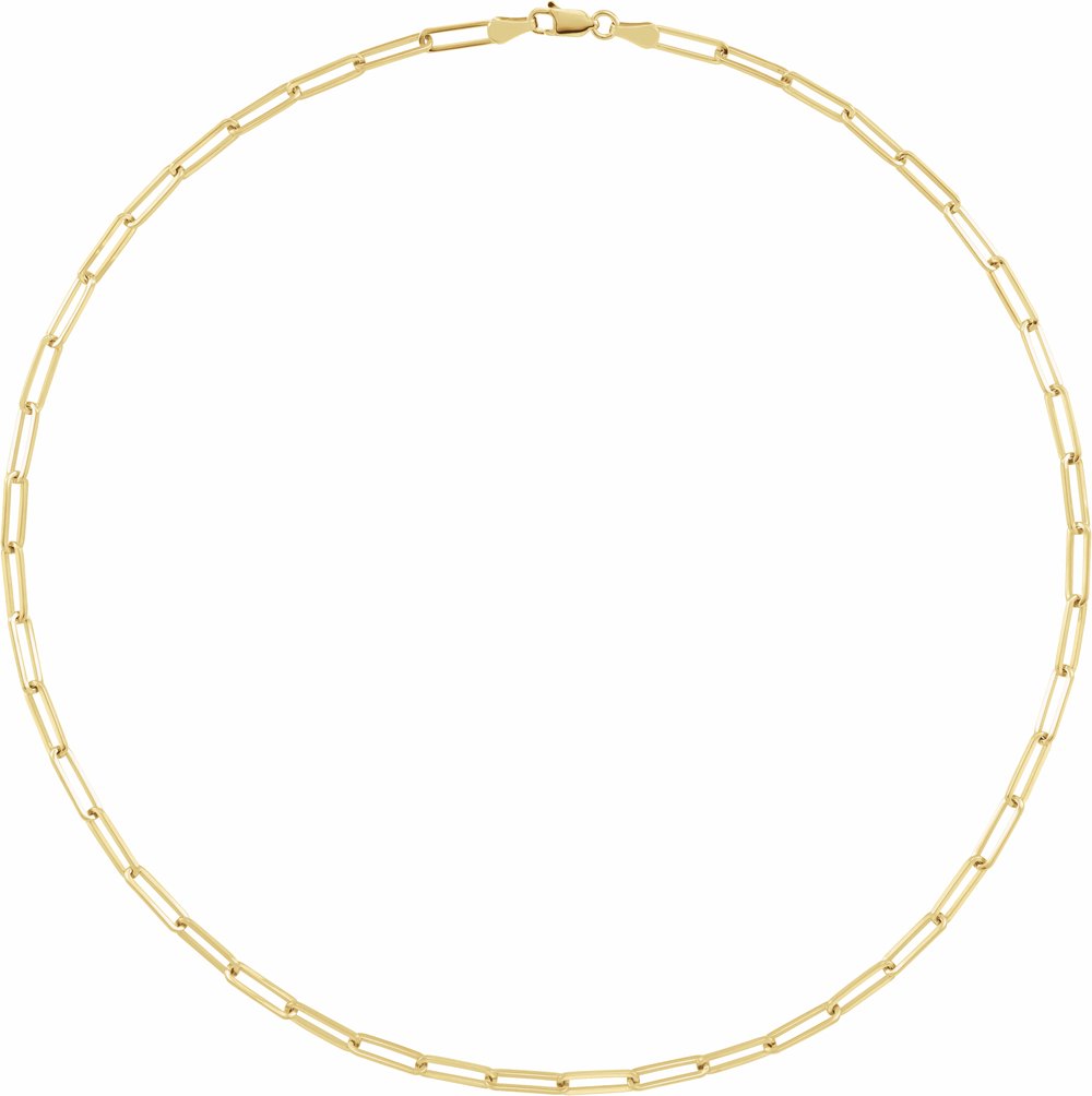 14K Yellow Gold 3.85 mm Paperclip-Style 7" Chain