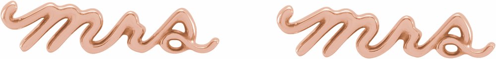 14K Rose Gold Mrs Earrings
