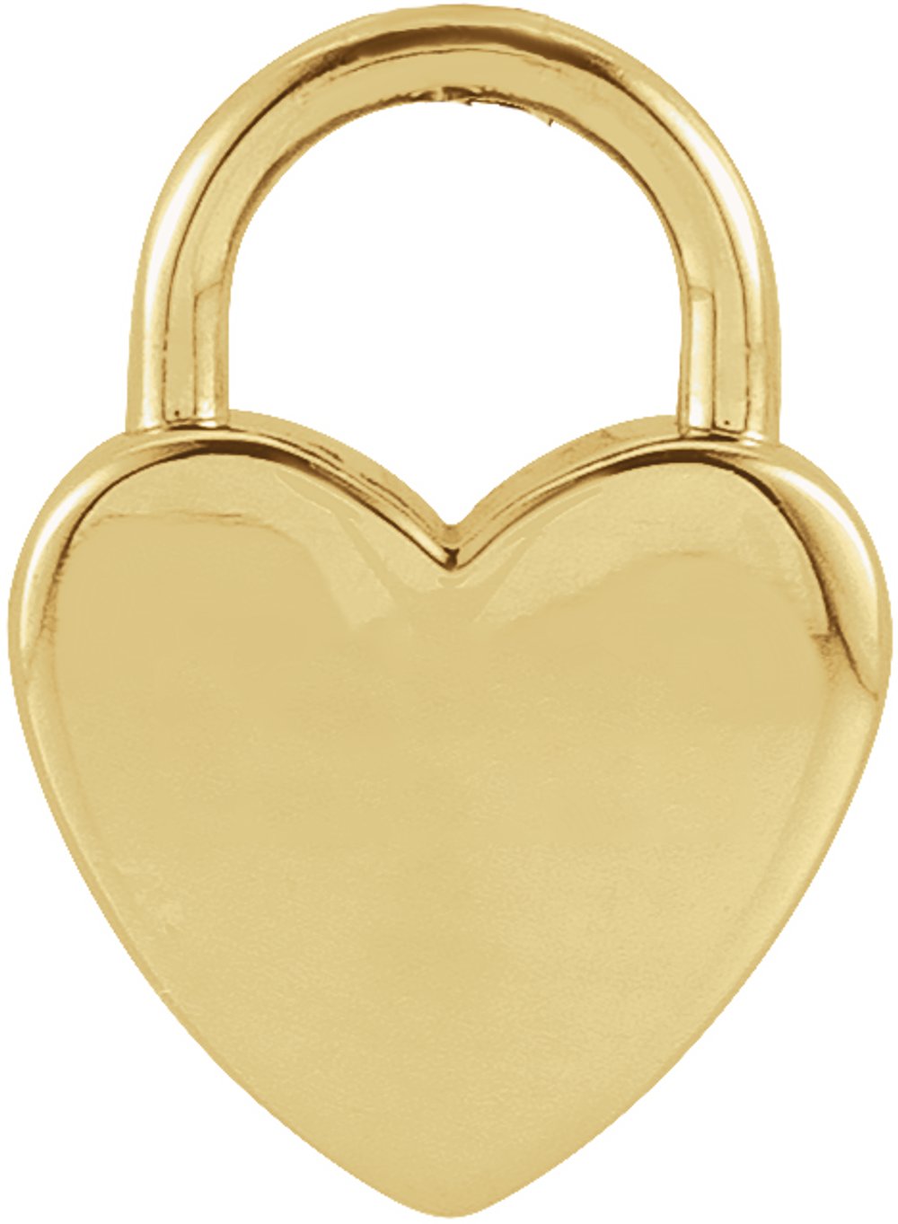 14K Yellow Gold Engravable Heart Lock Pendant