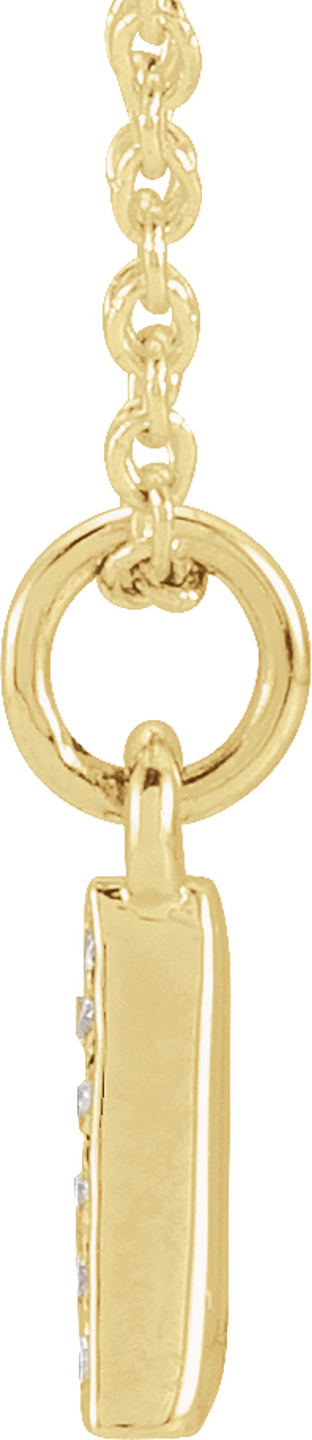 14K Yellow Gold .05 CTW Natural Diamond Petite Initial A 16-18" Necklace