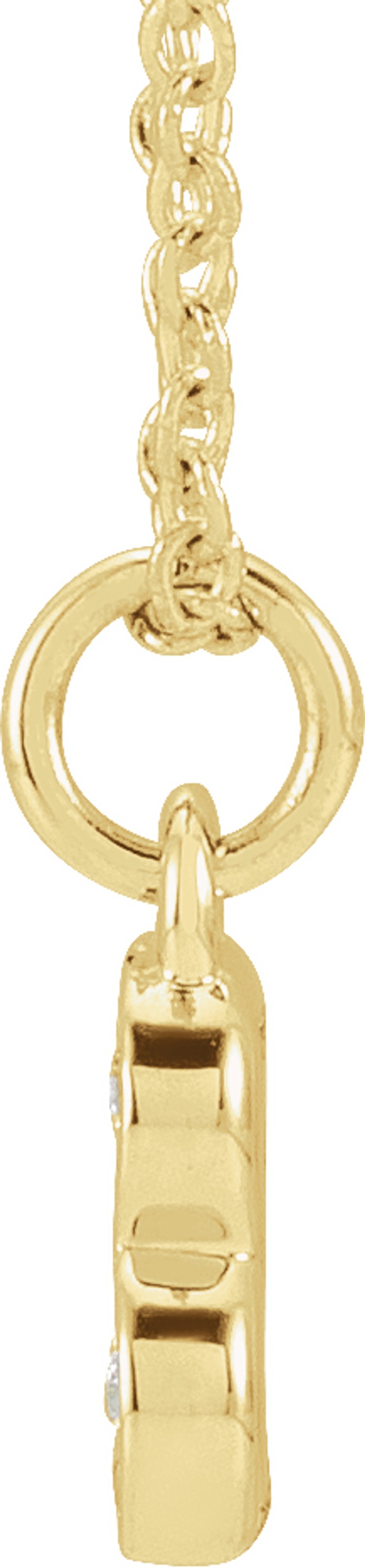 14K Yellow Gold .05 CTW Natural Diamond Petite Initial B 16-18" Necklace