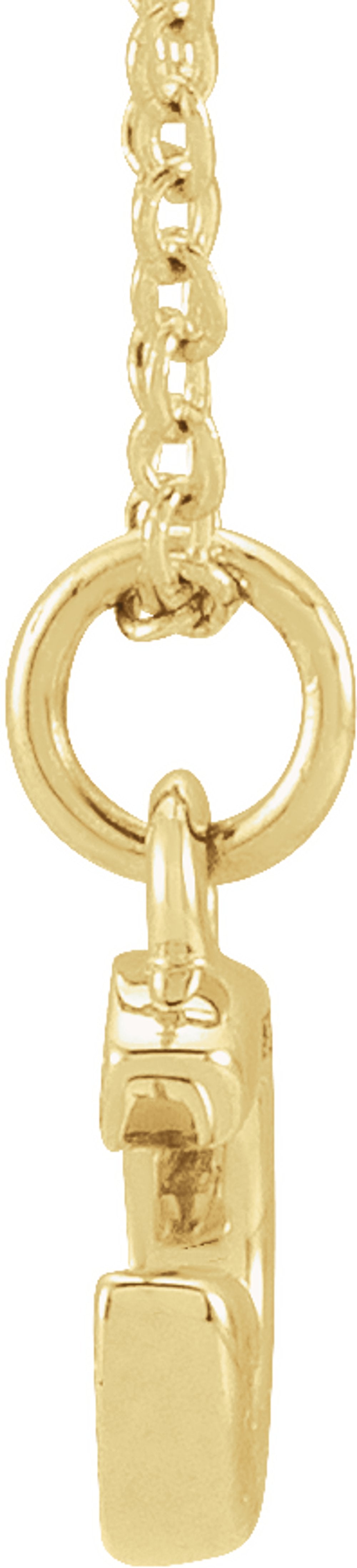 14K Yellow Gold .05 CTW Natural Diamond Petite Initial G 16-18" Necklace