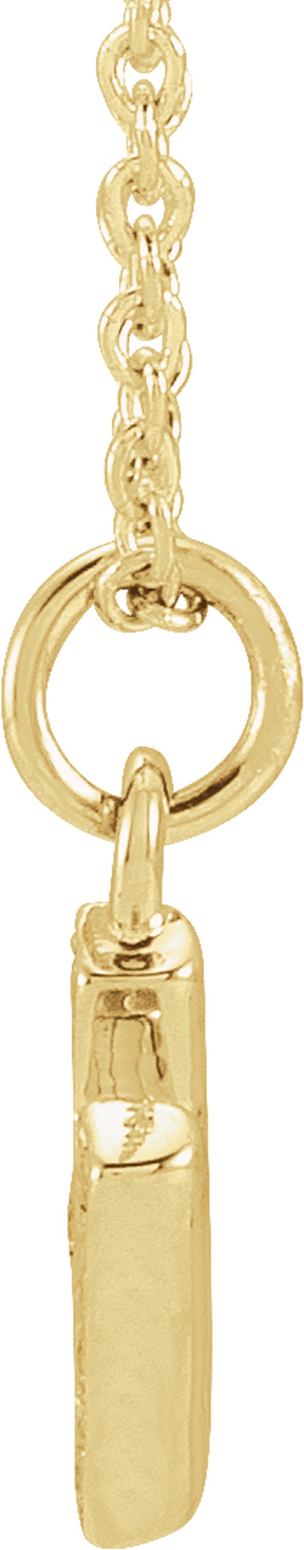 14K Yellow Gold .05 CTW Natural Diamond Petite Initial H 16-18" Necklace