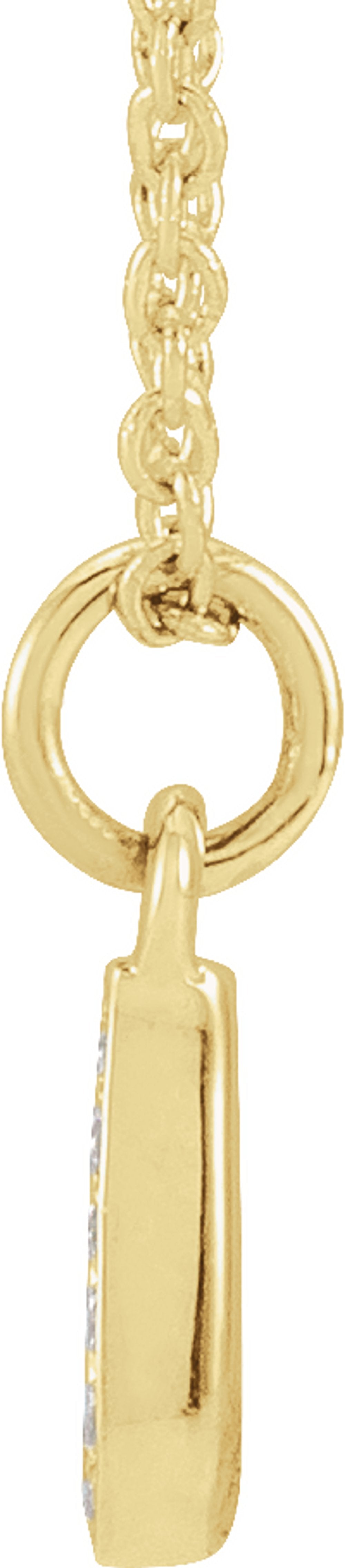 14K Yellow Gold .025 CTW Natural Diamond Petite Initial J 16-18" Necklace
