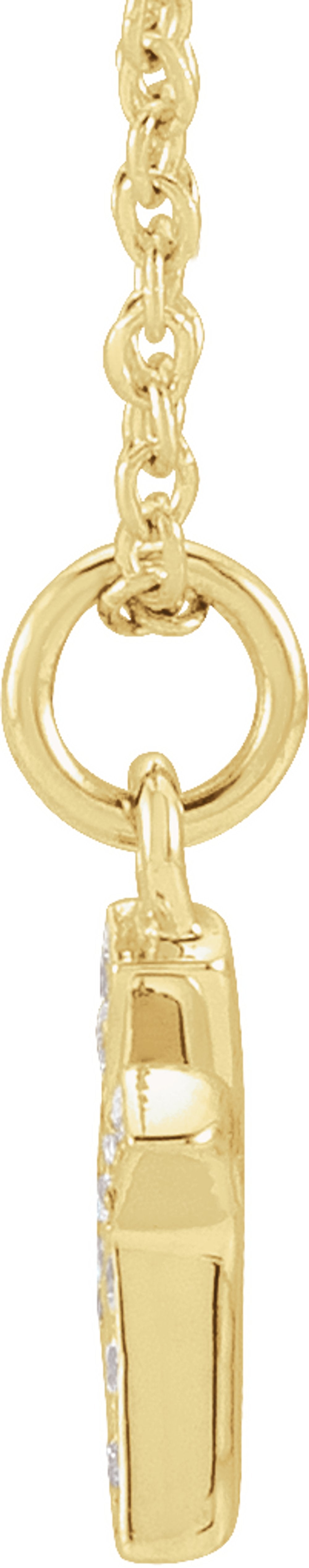 14K Yellow Gold .045 CTW Natural Diamond Petite Initial K 16-18" Necklace