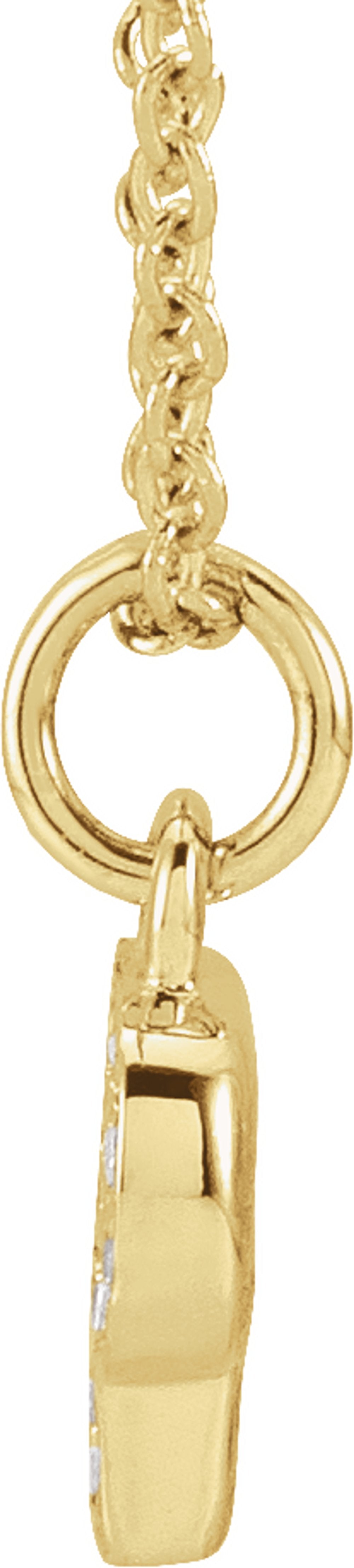 14K Yellow Gold .04 CTW Natural Diamond Petite Initial P 16-18" Necklace