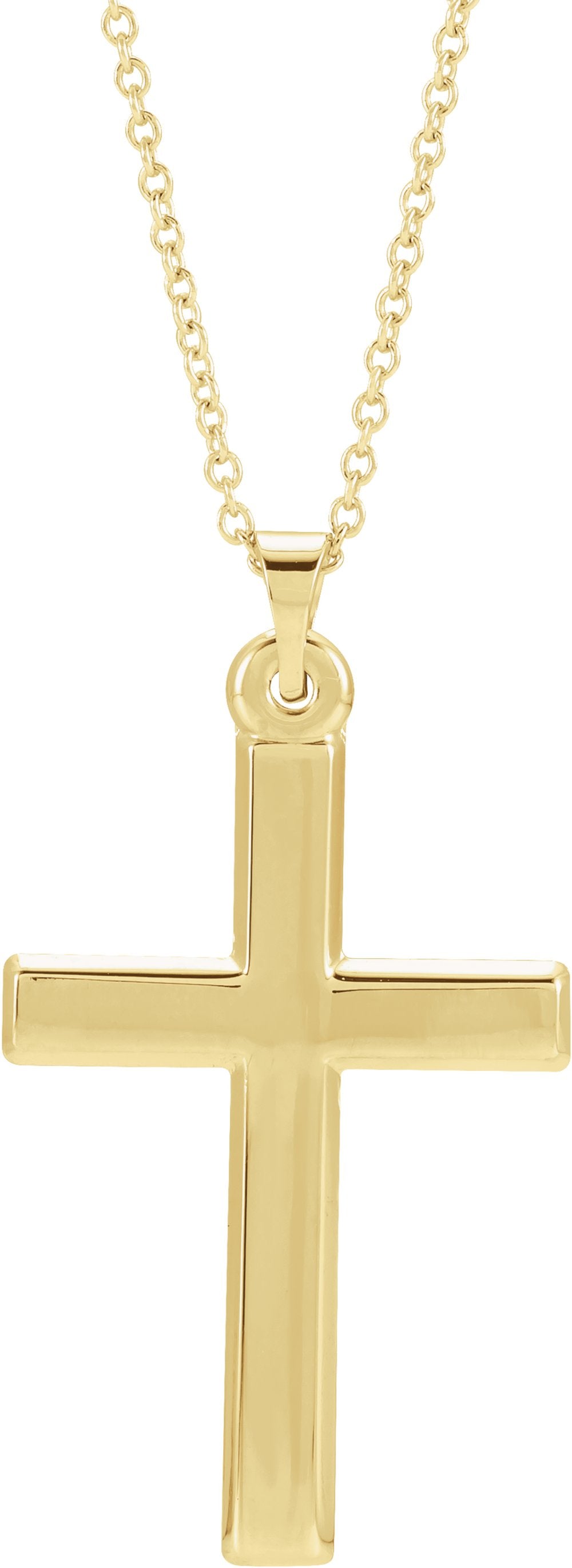 14K Yellow Cross 18" Necklace